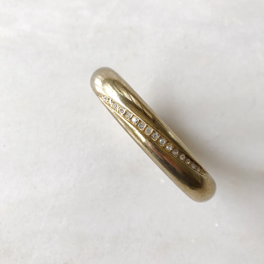 Vintage Gold Clip Bracelet with Rhinestones