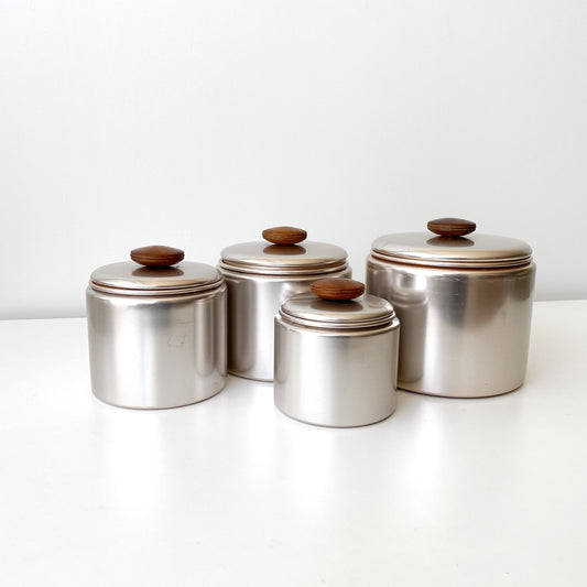Set of Vintage 1950's Aluminum Kitchen Canister Set