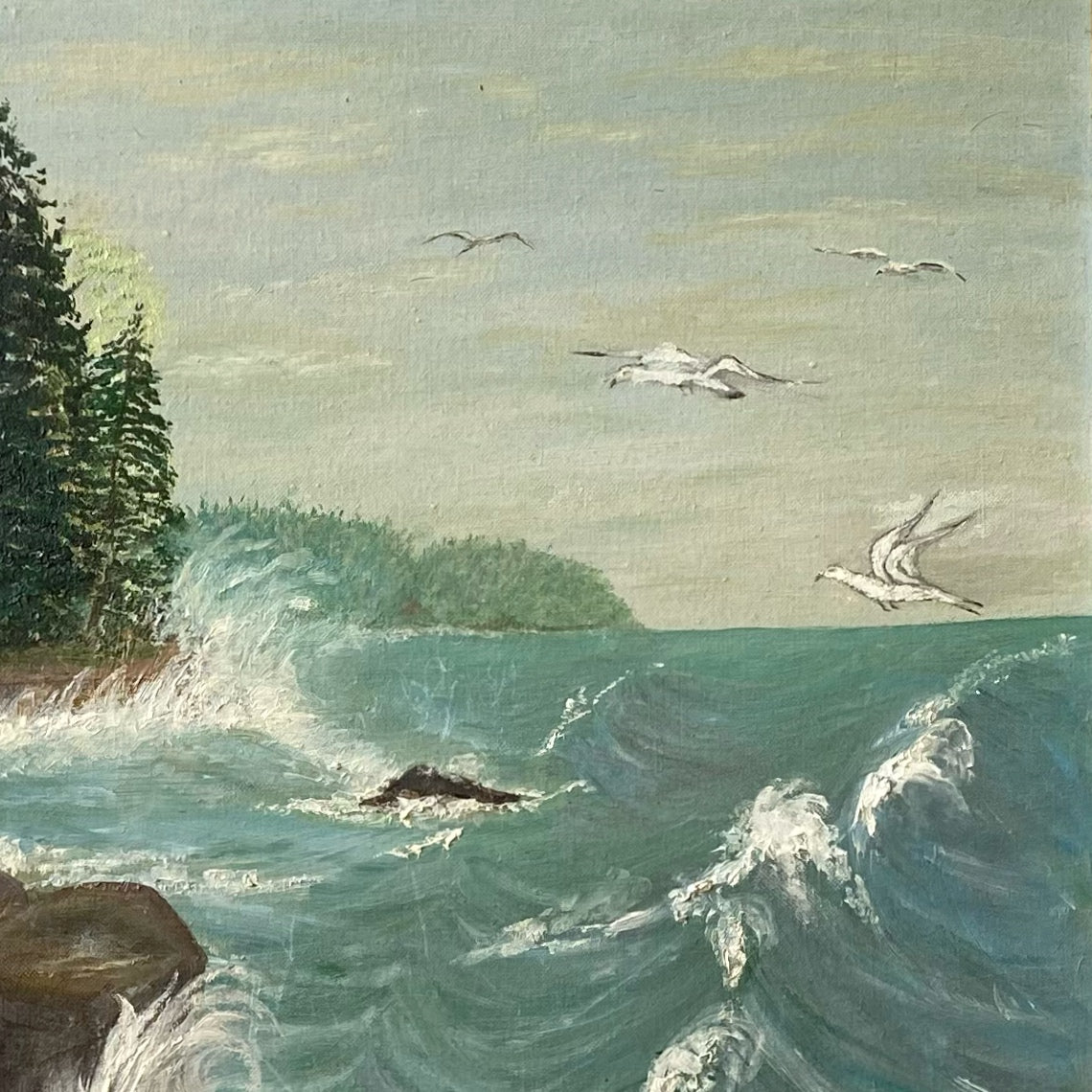 Vintage Original “North Shore” Oil Painting (1959)