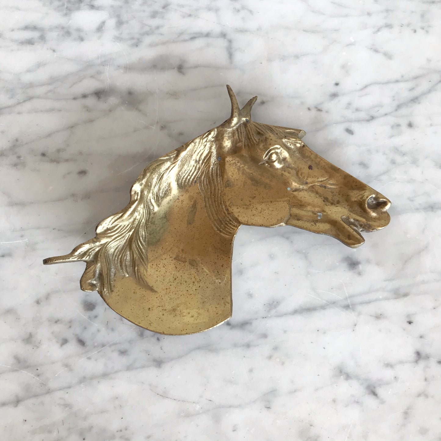 Vintage Brass Horse Tray