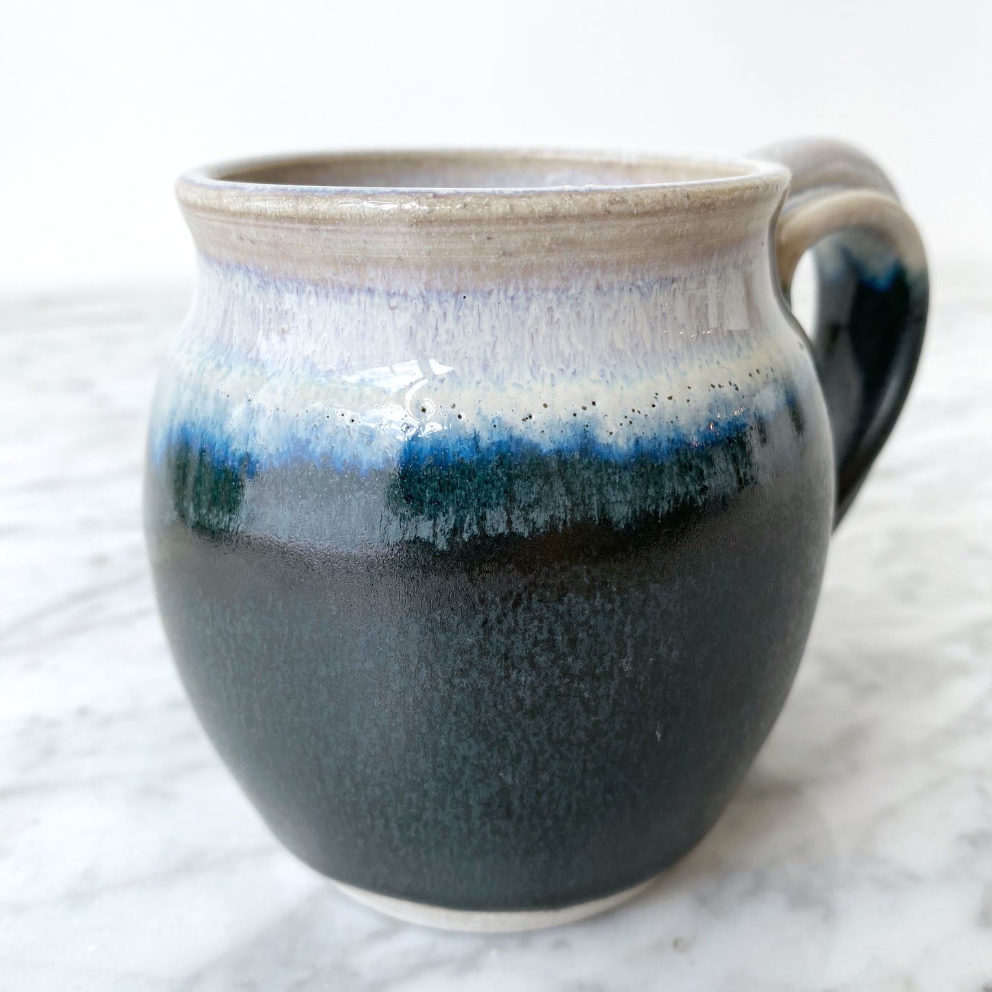 Handcrafted Pottery Mug, Deep Sea Blue