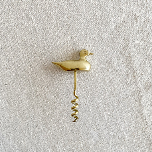 Vintage Brass Duck Corkscrew