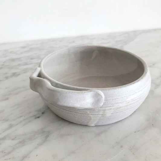Handcrafted Soft Gray Pottery Dish