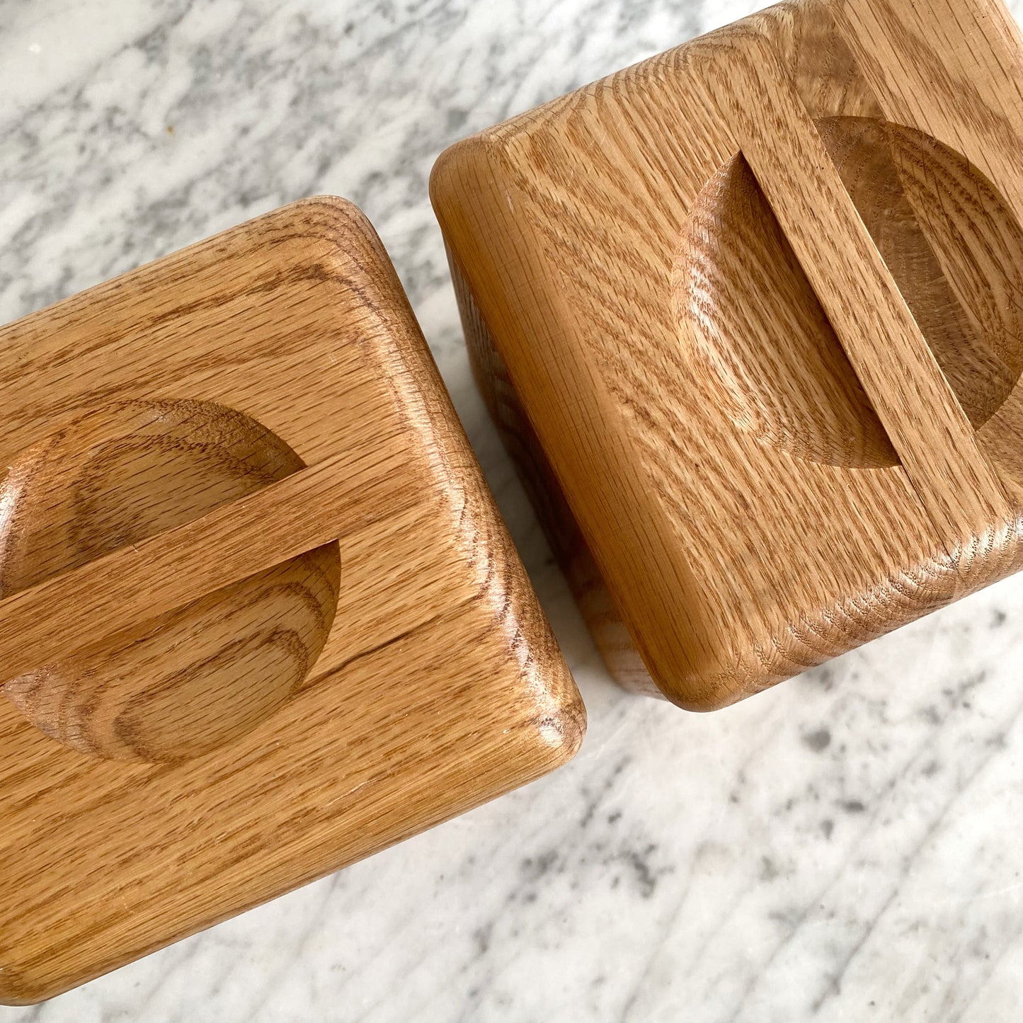 Pair of Vintage Postmodern Wood Storage Containers