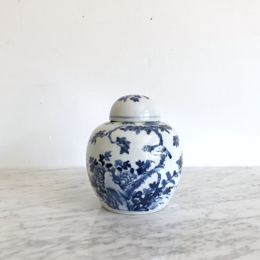 Vintage Porcelain Ginger Jar with Lid