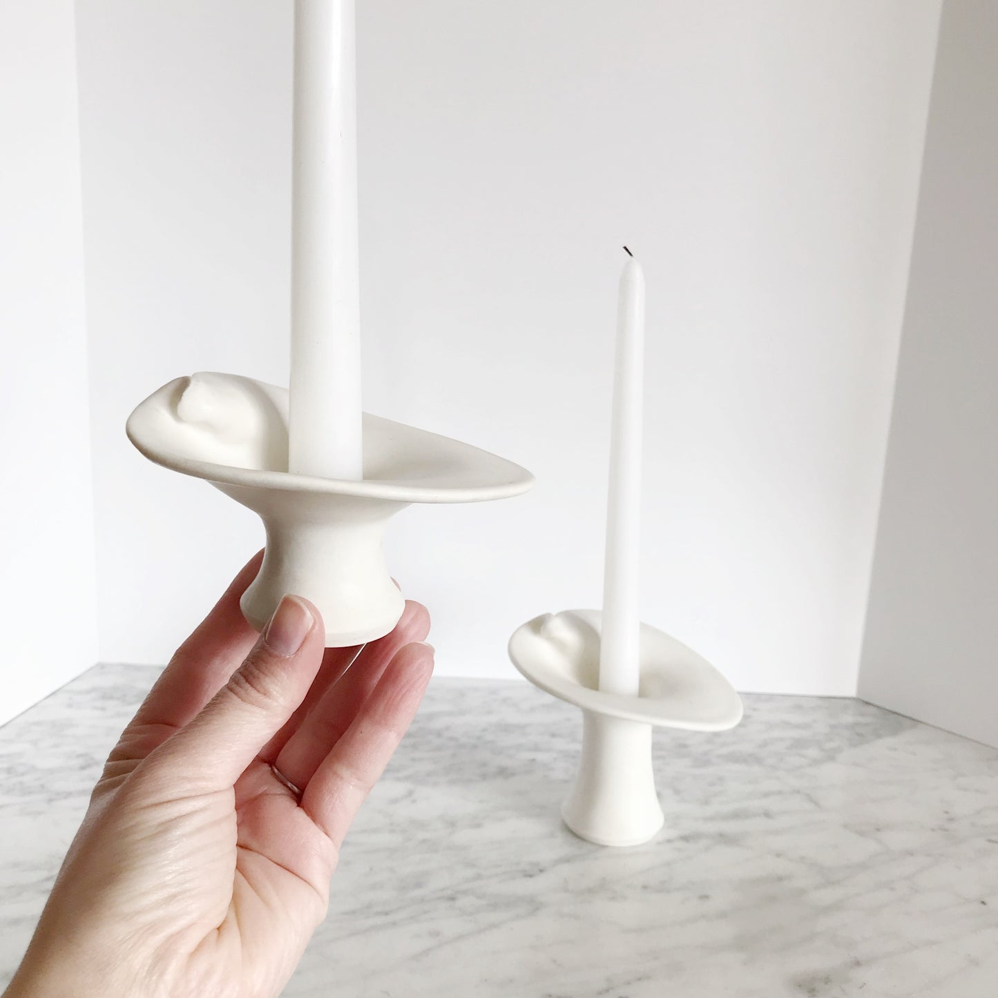 Vintage Porcelain Lily Candle Holders