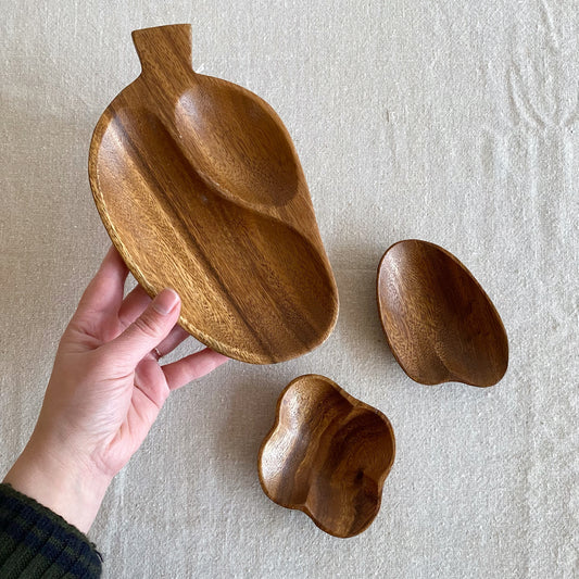 Set of Vintage Carved Dishes