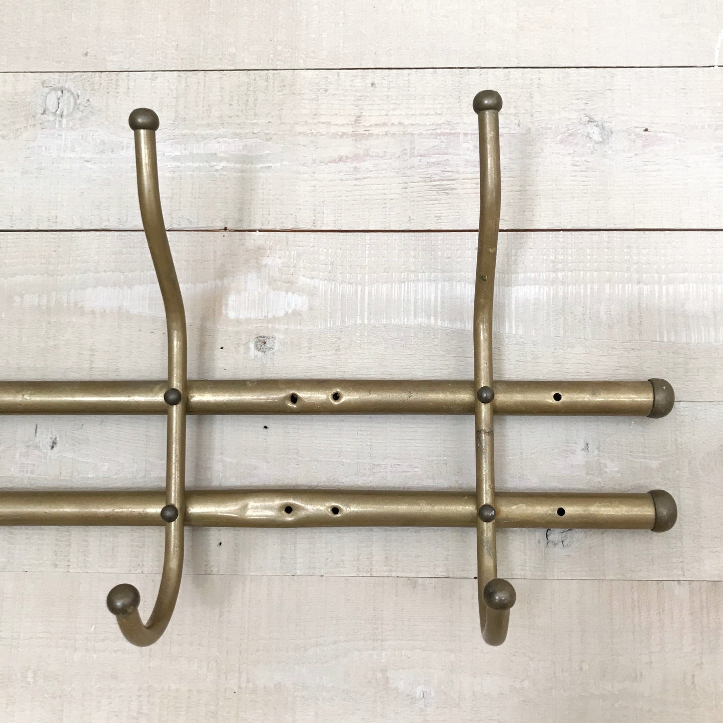 Antique Brass Wall Mounted Coat Rack, 36"