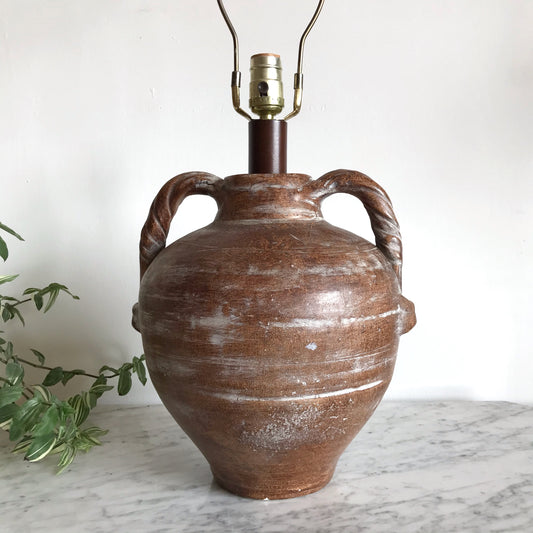 Large Vintage Ceramic “Olive Jar” Table Lamp