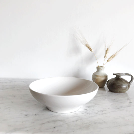 Vintage White Ceramic Serving Bowl