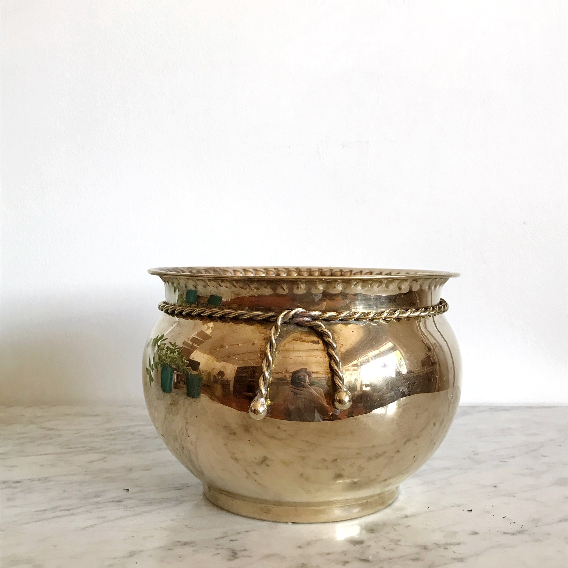 antique brass planter pots Large Vintage Brass Planter – HAUS THEORY