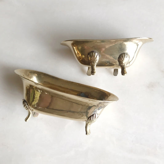 Vintage Brass Clawfoot Bathtub Soap Dish (choose size)