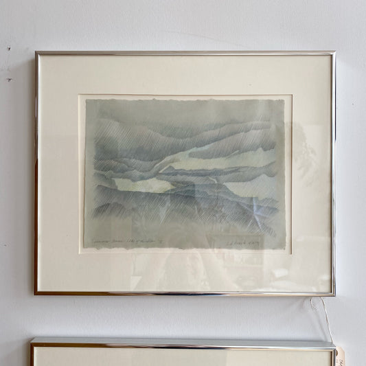 Vintage Original Drawing “Summer Storm Lake Of The Isle“