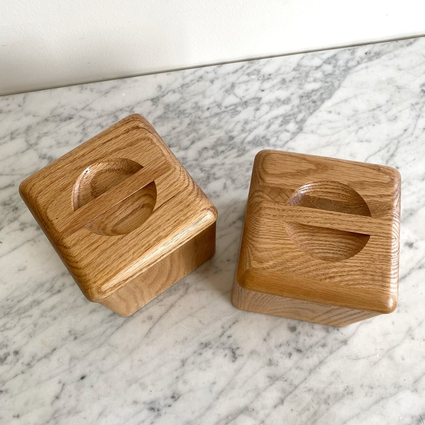 Pair of Vintage Postmodern Wood Storage Containers