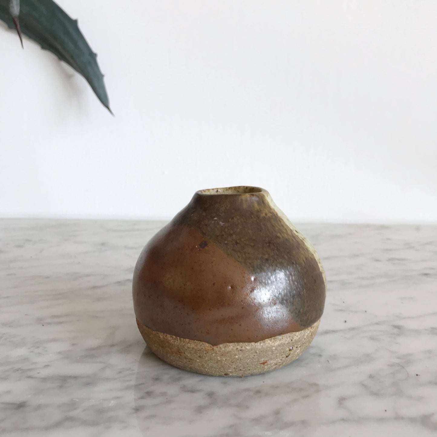 Small Dipped Stoneware Vase, Browns