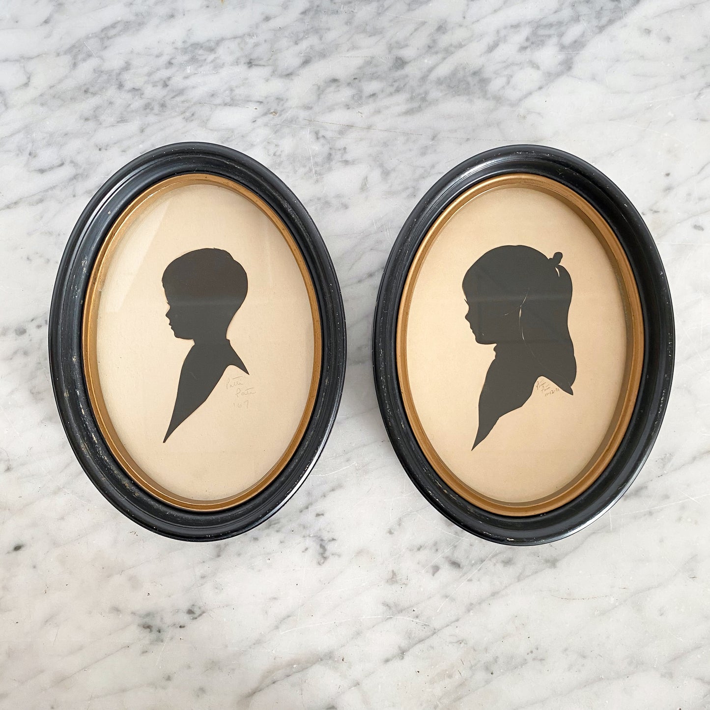 Pair of Vintage Cut-Paper Silhouette Pictures