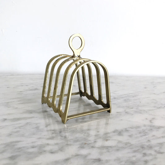 Vintage Brass Letter Holder w Circle Handle