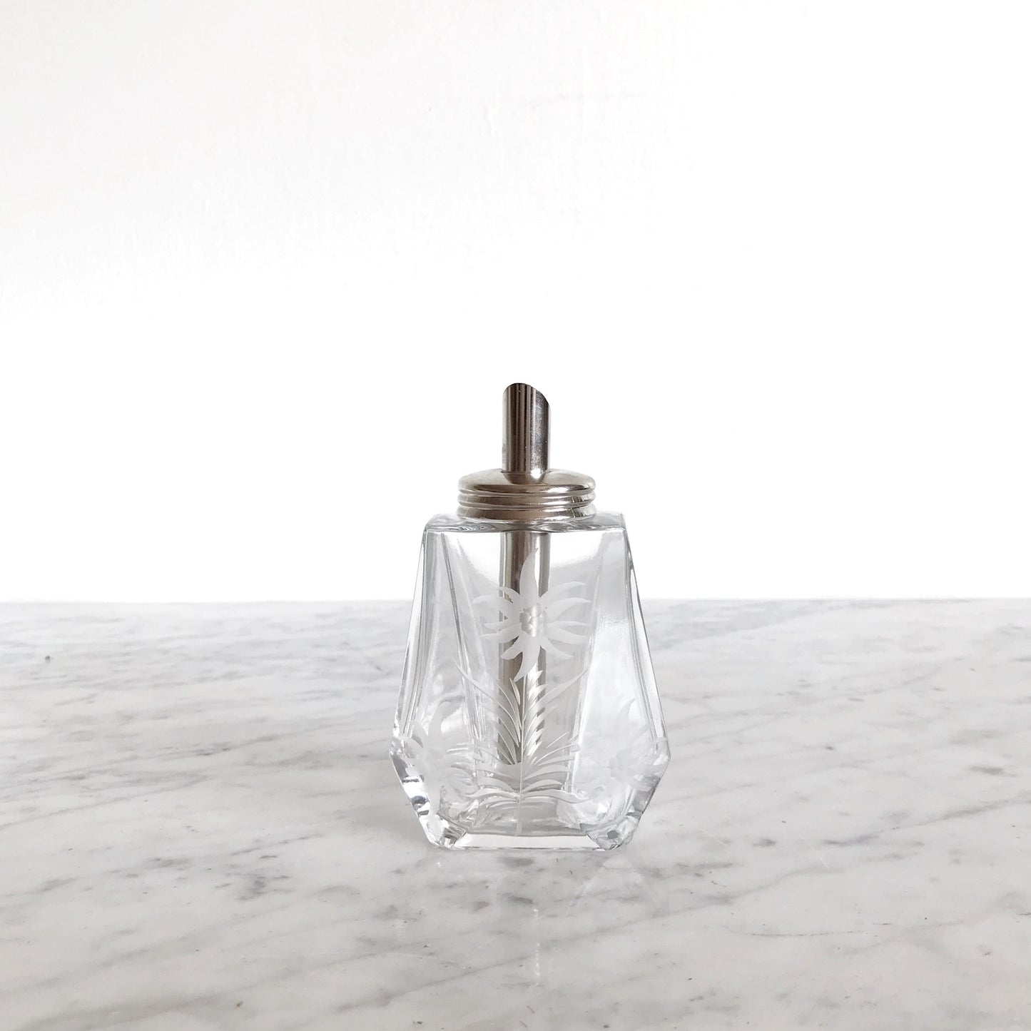 Vintage Etched Glass Bottle / Decanter