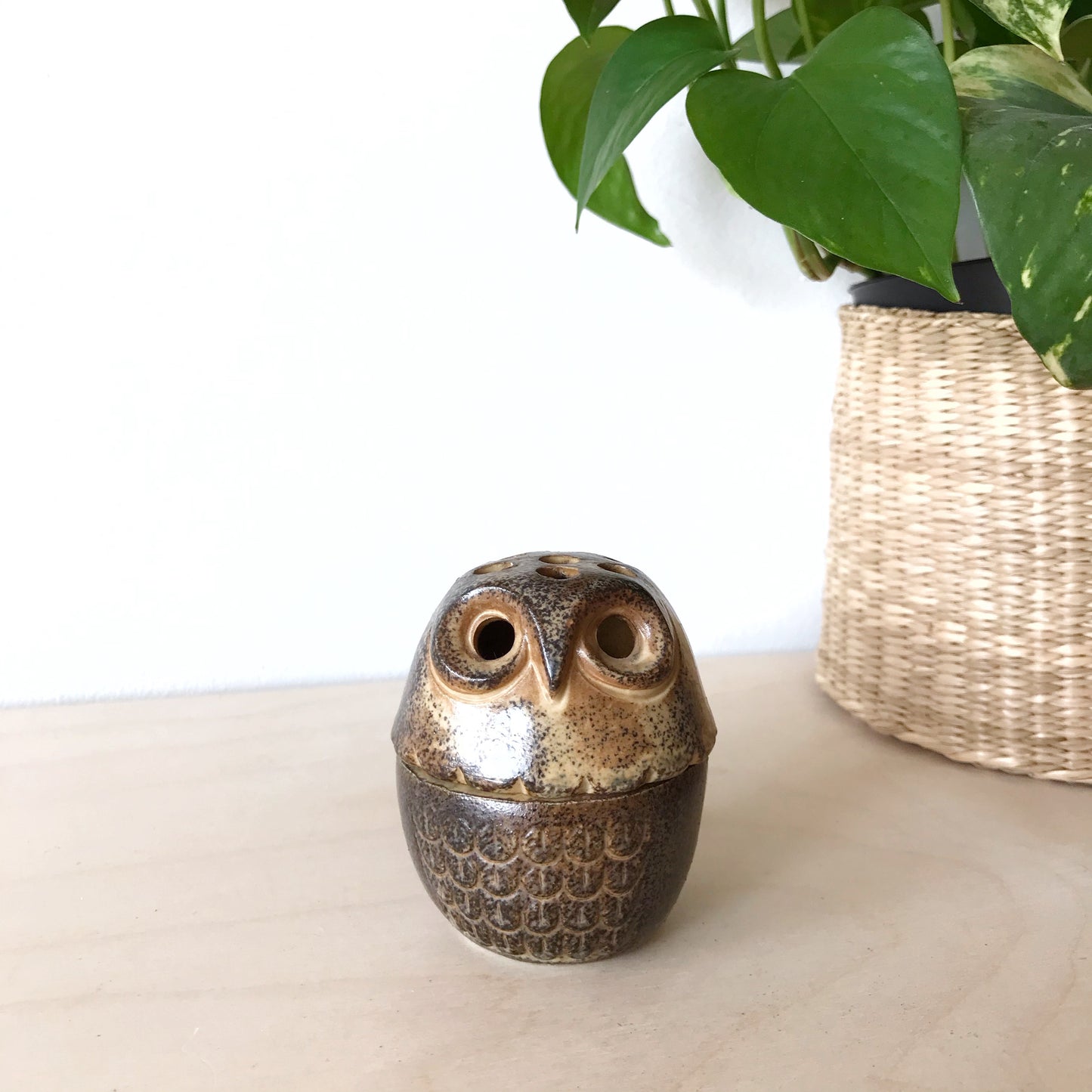 Ceramic Owl Cone Incense Burner