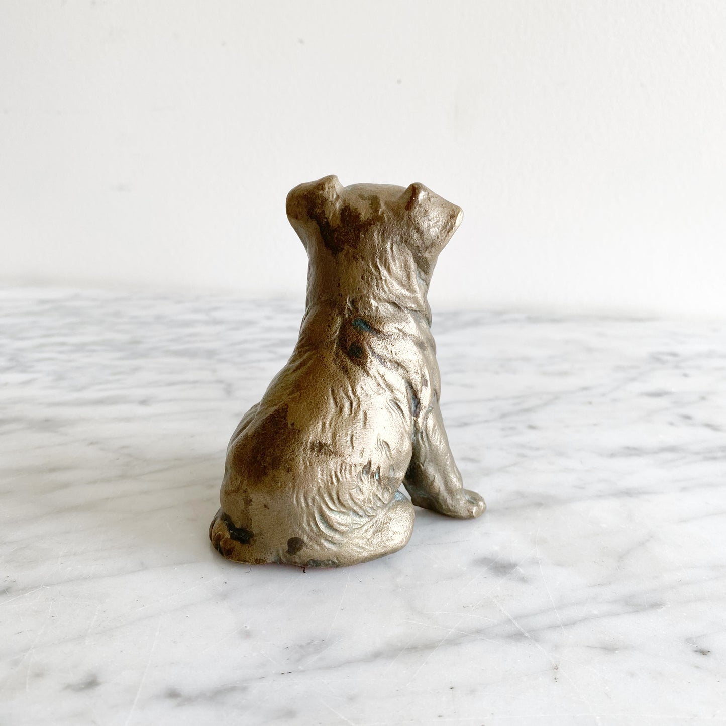 Vintage Bronze Puppy Dog, 4”