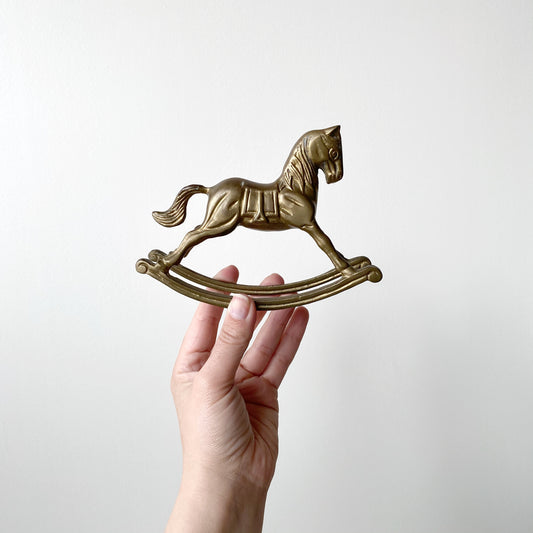 Vintage Brass Rocking Horse