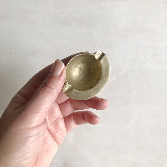 Small Vintage Brass Clam Ashtray