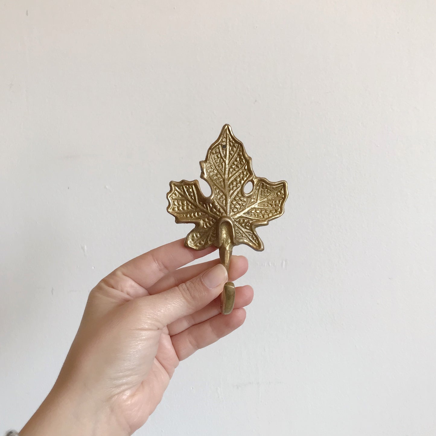 Found Brass Leaf Wall Hook