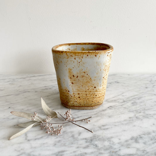 Vintage Speckled Pottery Vessel