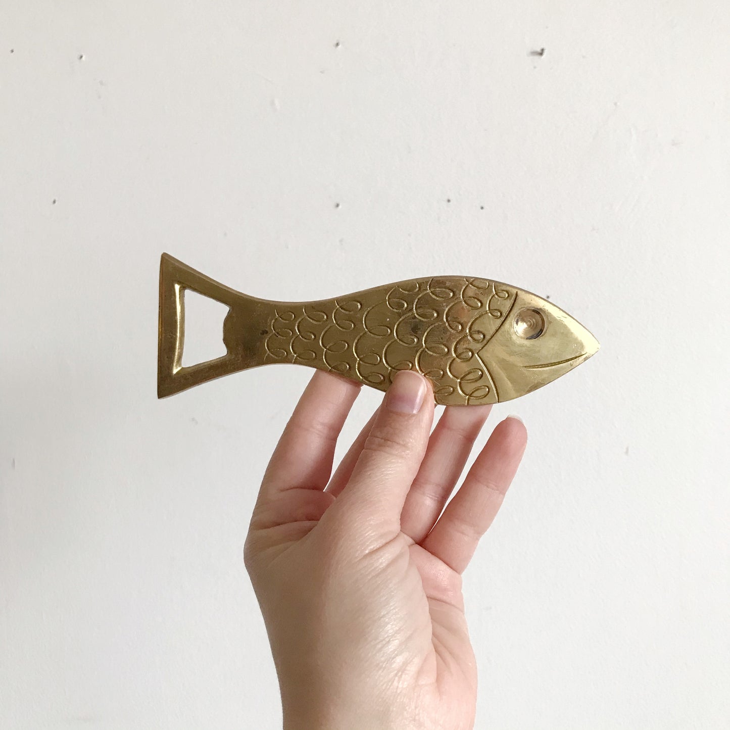 Vintage Brass Fish Bottle Opener, Israel