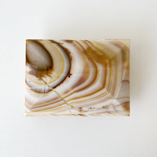 Vintage Onyx Marble Jewelry Box
