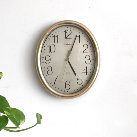 Vintage Oval Gold Analog Clock