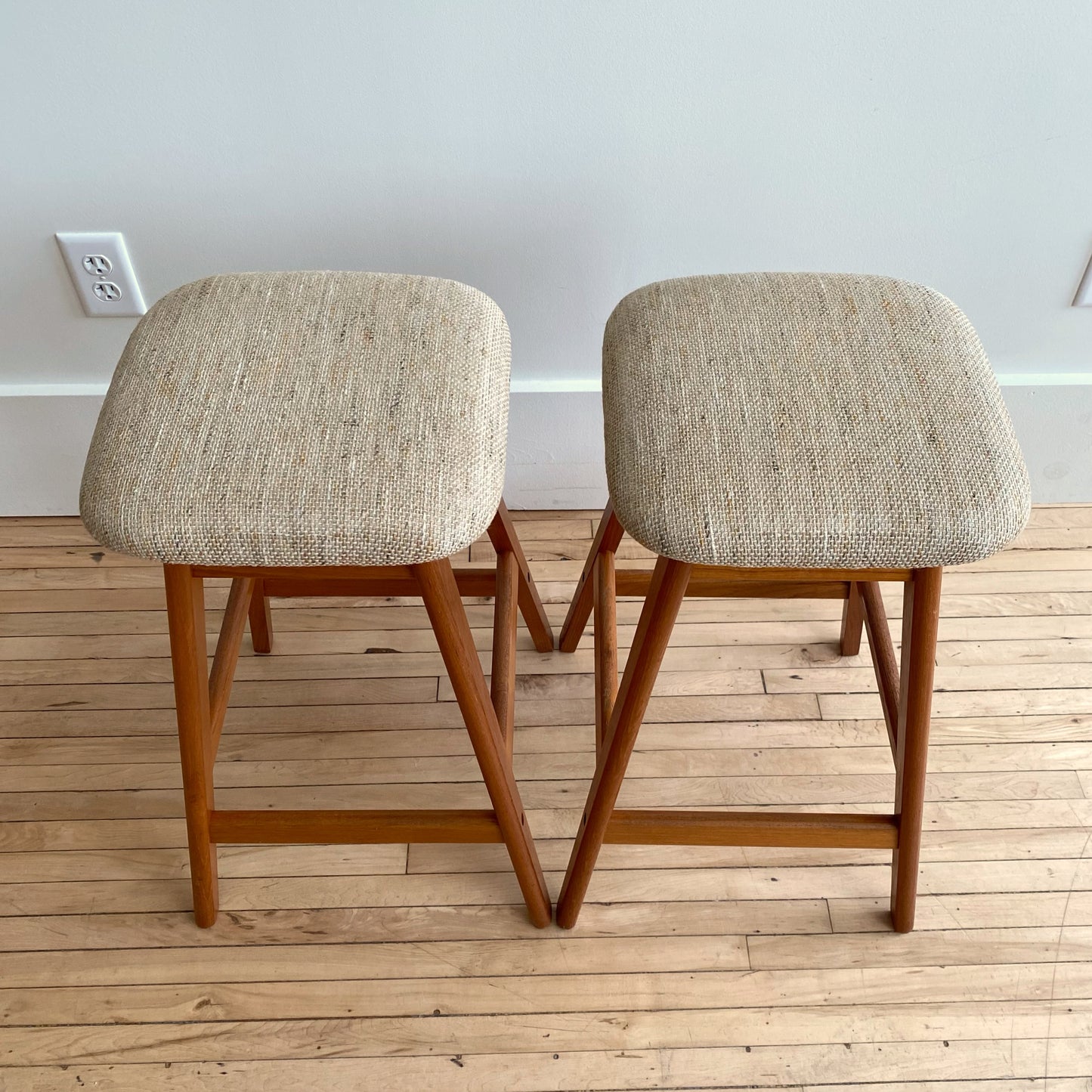 Pair of Vintage Teak Stools By Vamdrup Stolefabrik