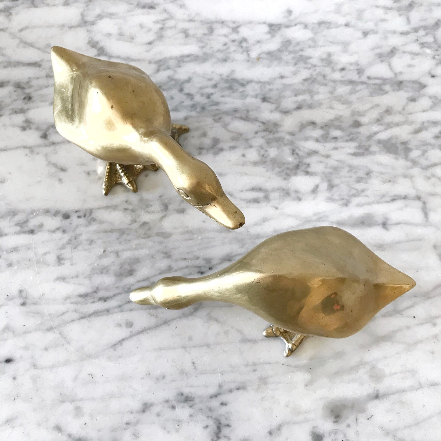 Pair of Large Brass Ducks