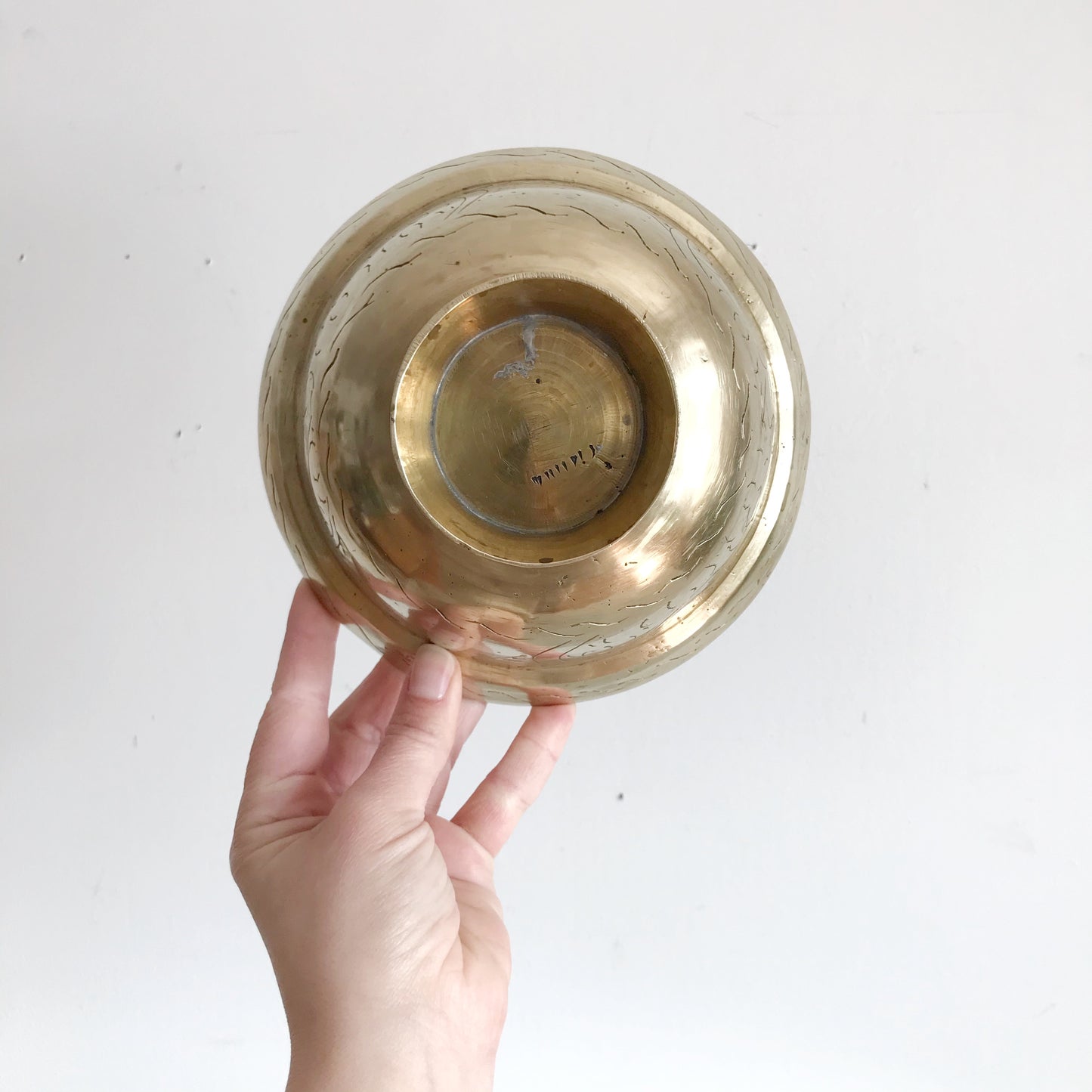 Large Heavy Vintage Footed Brass Bowl