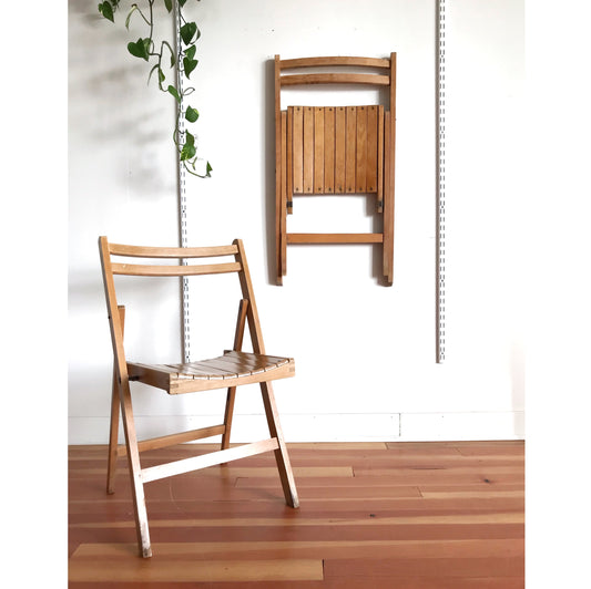 Pair of Vintage Wooden Folding Chairs