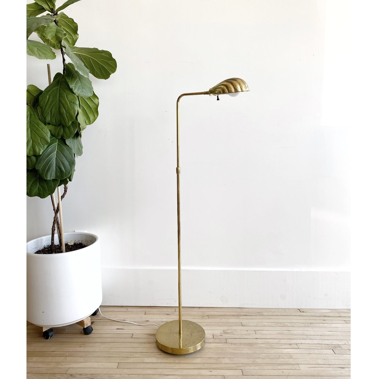 Vintage Brass Shell Floor Lamp