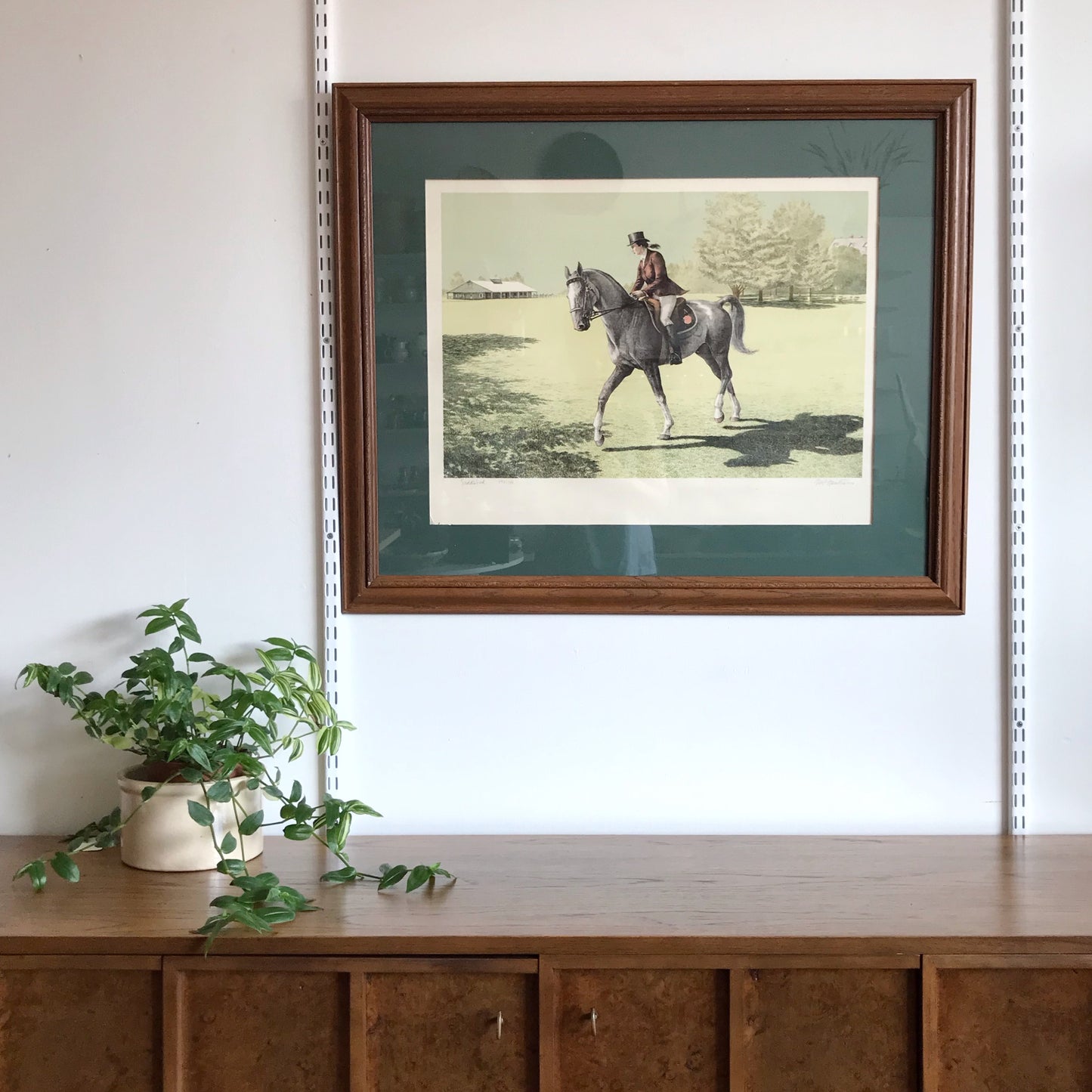 Vintage Horse & Rider Print, 36 x 30