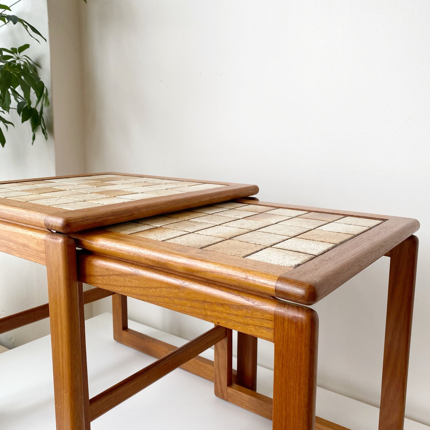 Vintage Teak + Tile Nesting Tables