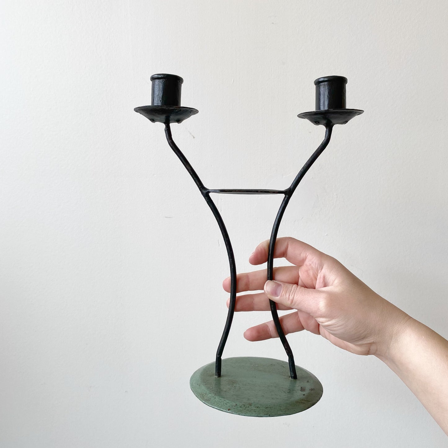 Vintage Handcrafted Candleholder Duo