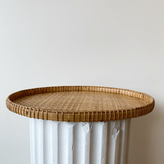 Vintage Oval Wicker Tray