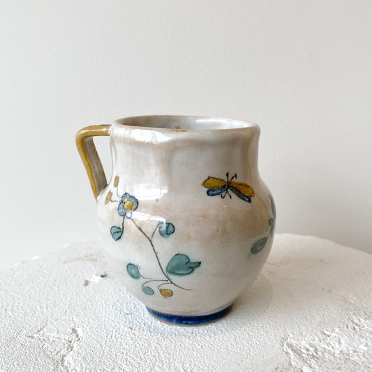 Vintage Hand-painted Floral Ceramic Cup