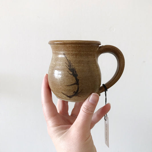 Stoneware Mug with Grass Design