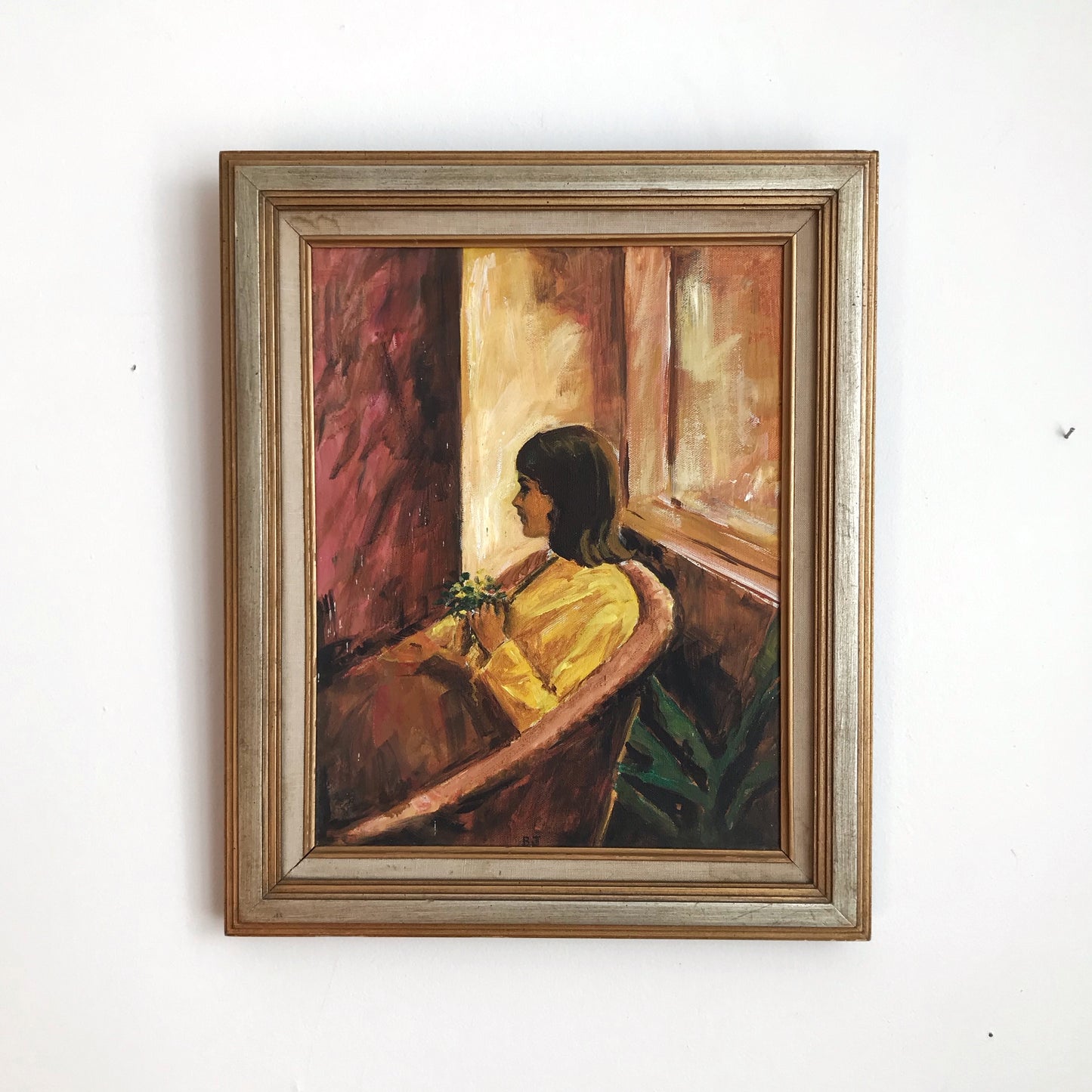 Original Portrait Painting of Woman in Yellow (14 x 17)