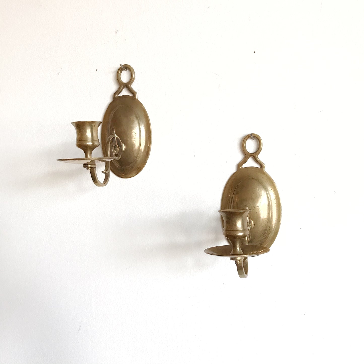 Pair of Vintage Brass Candle Sconces