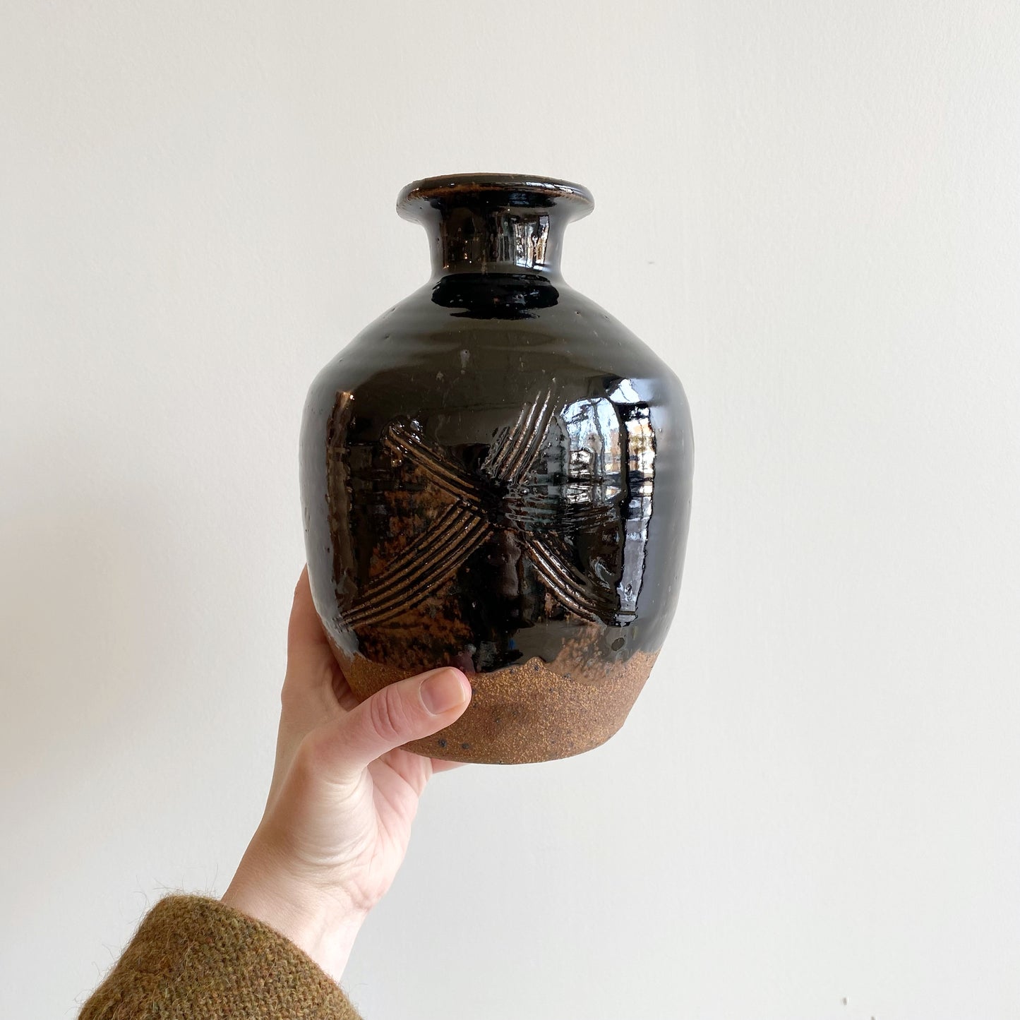 Vintage Studio Pottery Vase, 8.25”
