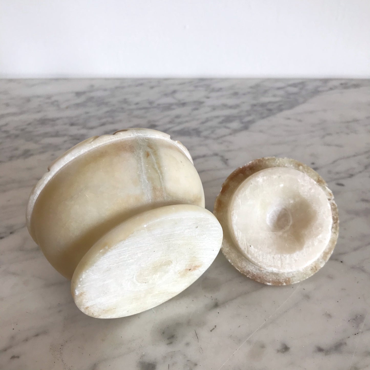 Vintage Chippy Marble Container