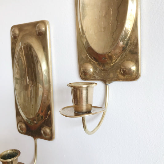 Pair of Vintage Golden Candle Sconces
