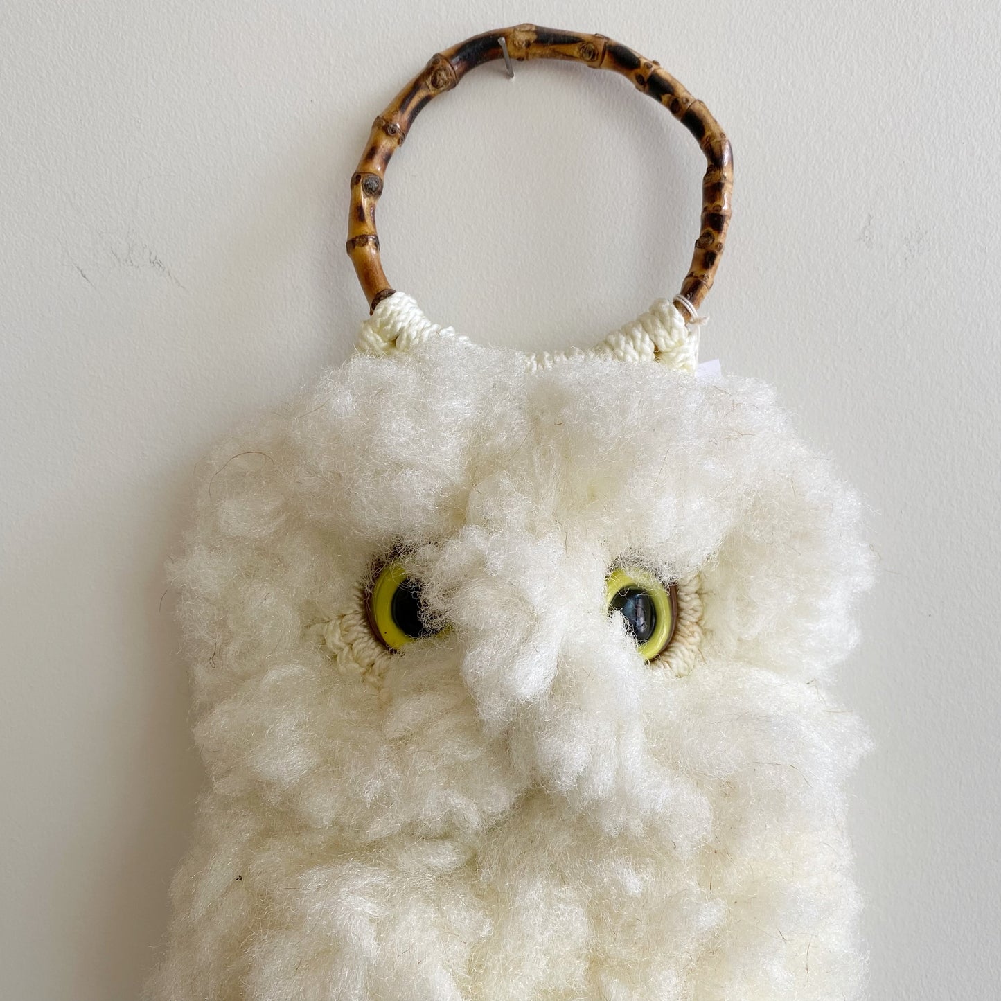 Large Vintage Soft Macrame Snowy Owl