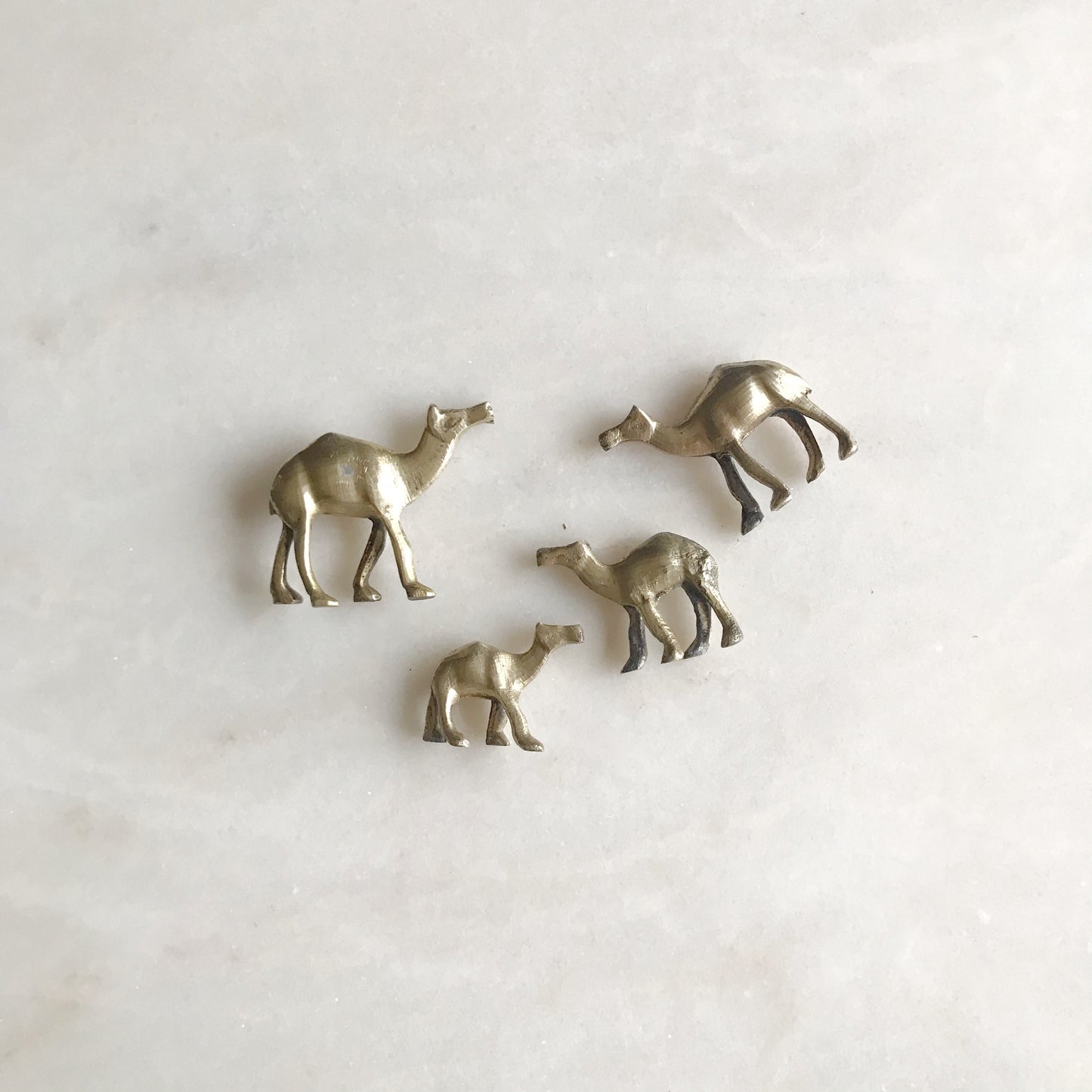 Collection of Small Vintage Brass Camels