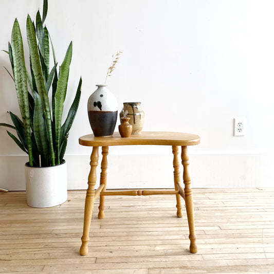 Vintage Wood Kidney Shaped Stool